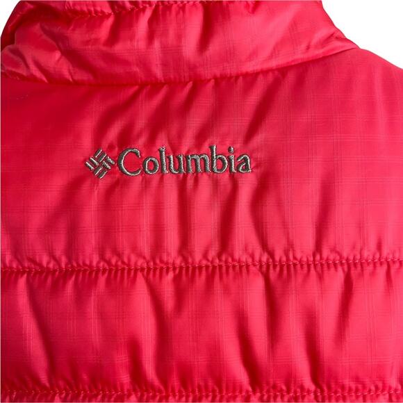 Columbia Vest Girls Omni Heat Reflective Thermal Front Zip Pink Barbiecore Sz L - Picture 5 of 13